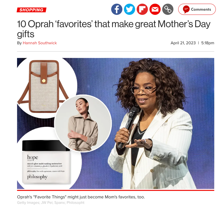 Page Six: Rivet Utility in Oprah's 10 Favorite Mother's Day Gifts of 2023